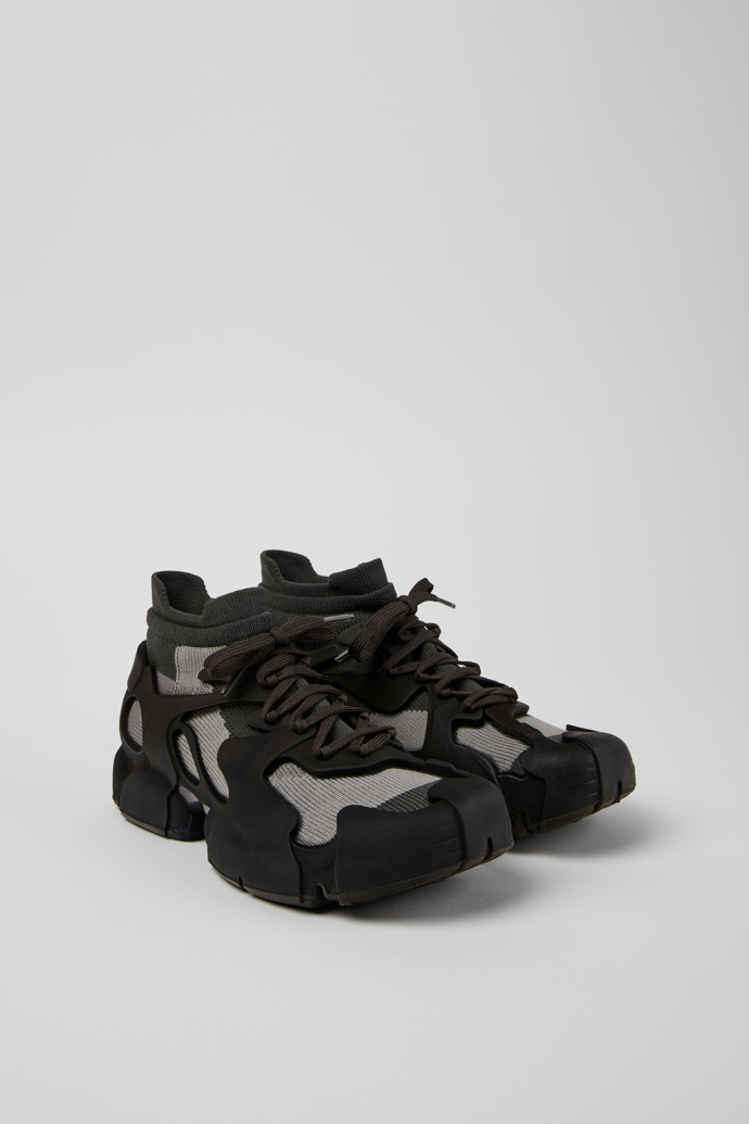 Front view of Tossu Gray Caged Sneakers