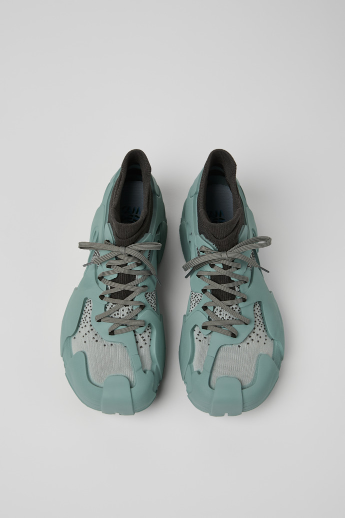 Overhead view of TOSSU Ice Blue-Gray Caged Sneakers