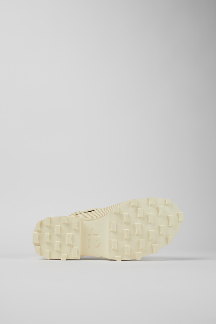 The soles of Traktori White Leather Clog