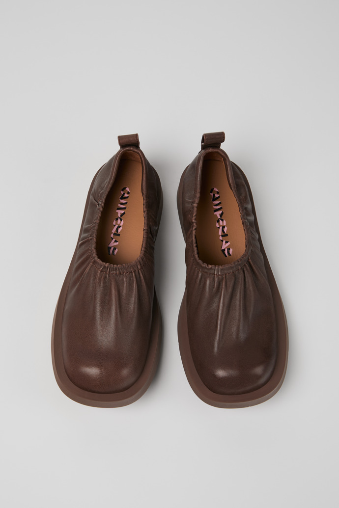 Overhead view of MIL 1978 Brown Leather Shoes