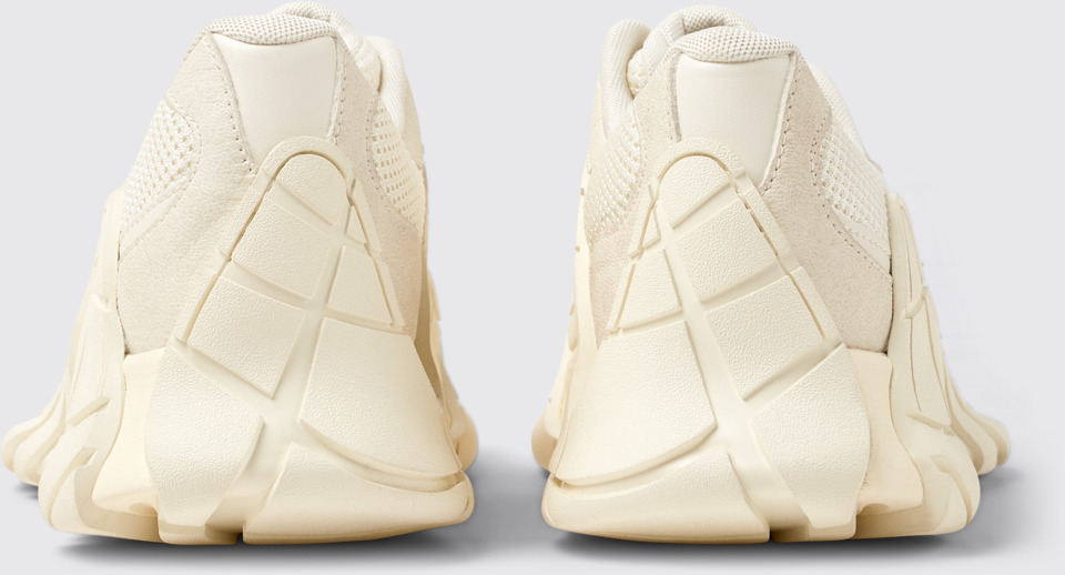 Back view of Tormenta White Textile Sneakers