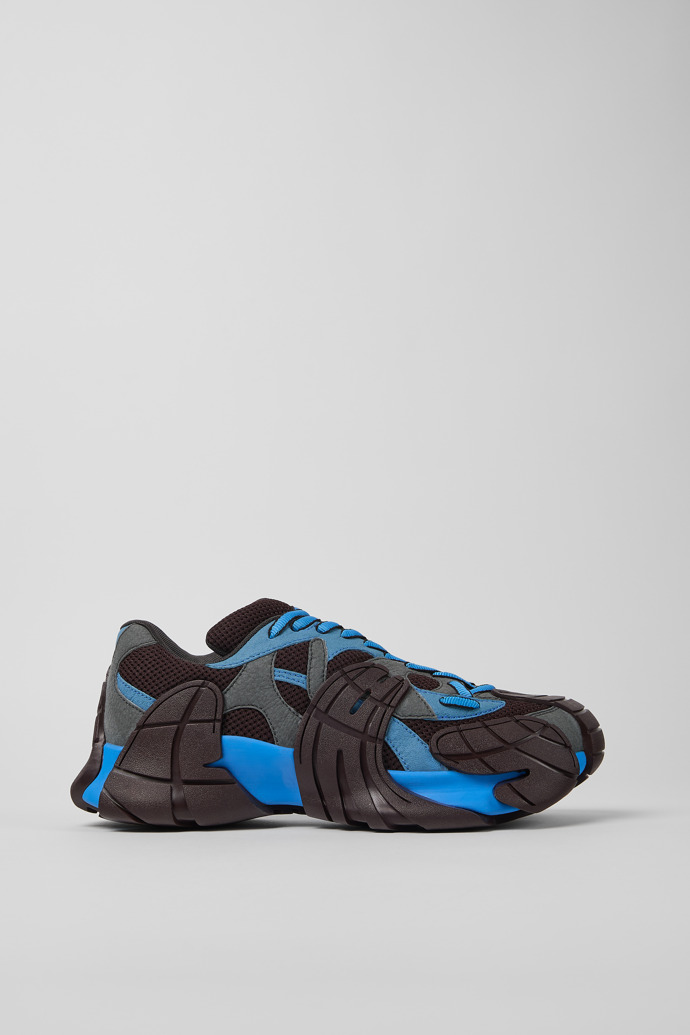 Side view of Tormenta Blue and Gray Textile Sneakers