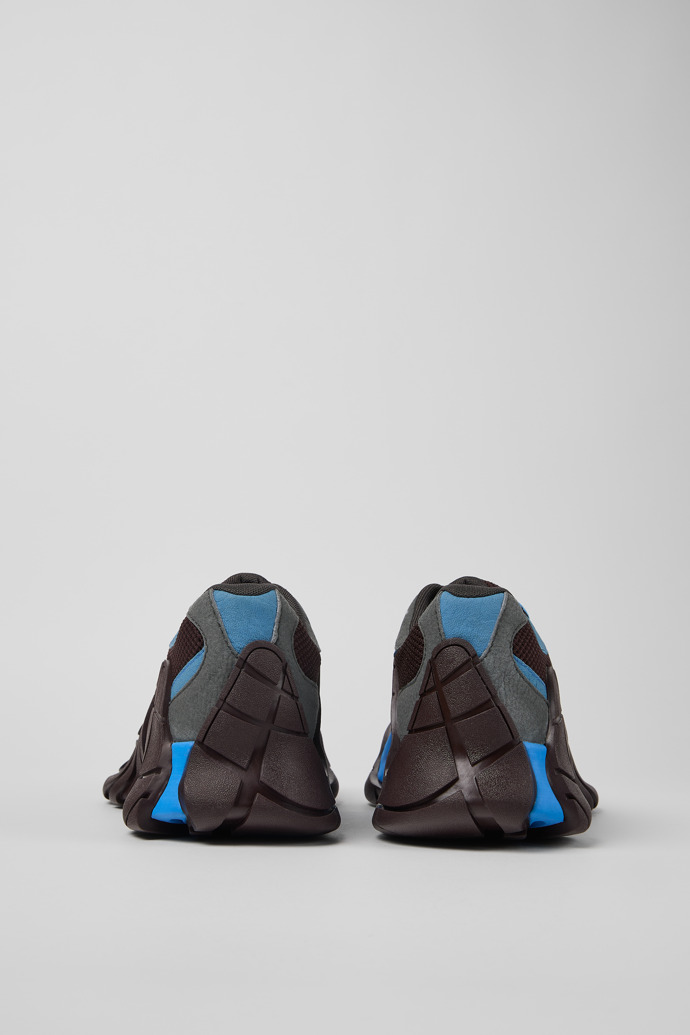 Back view of Tormenta Blue and Gray Textile Sneakers