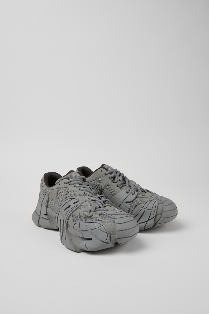 Front view of Tormenta Gray Textile Sneakers