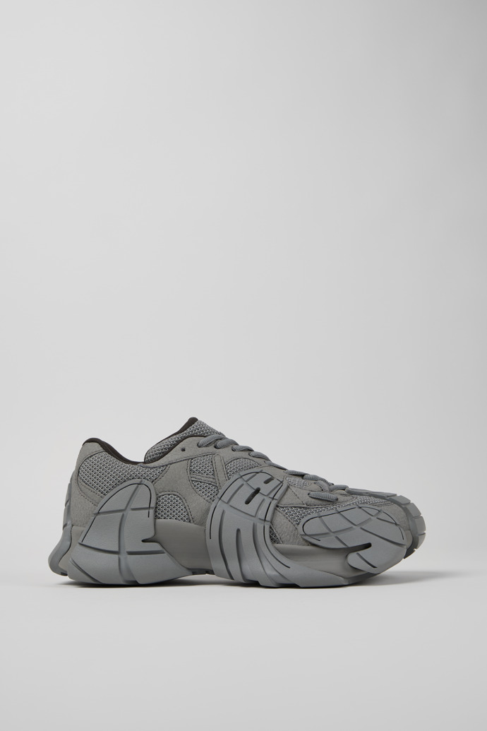 Side view of Tormenta Gray Textile Sneakers