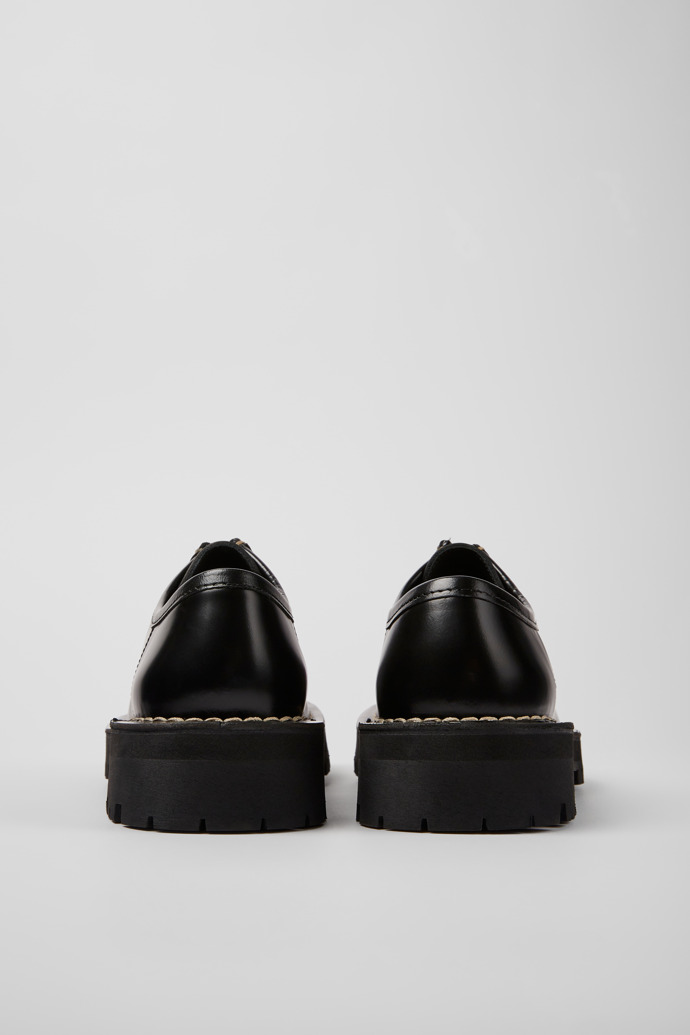 Back view of Eki Black leather shoes
