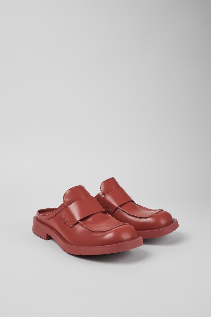 Front view of MIL 1978 Red leather loafer slide