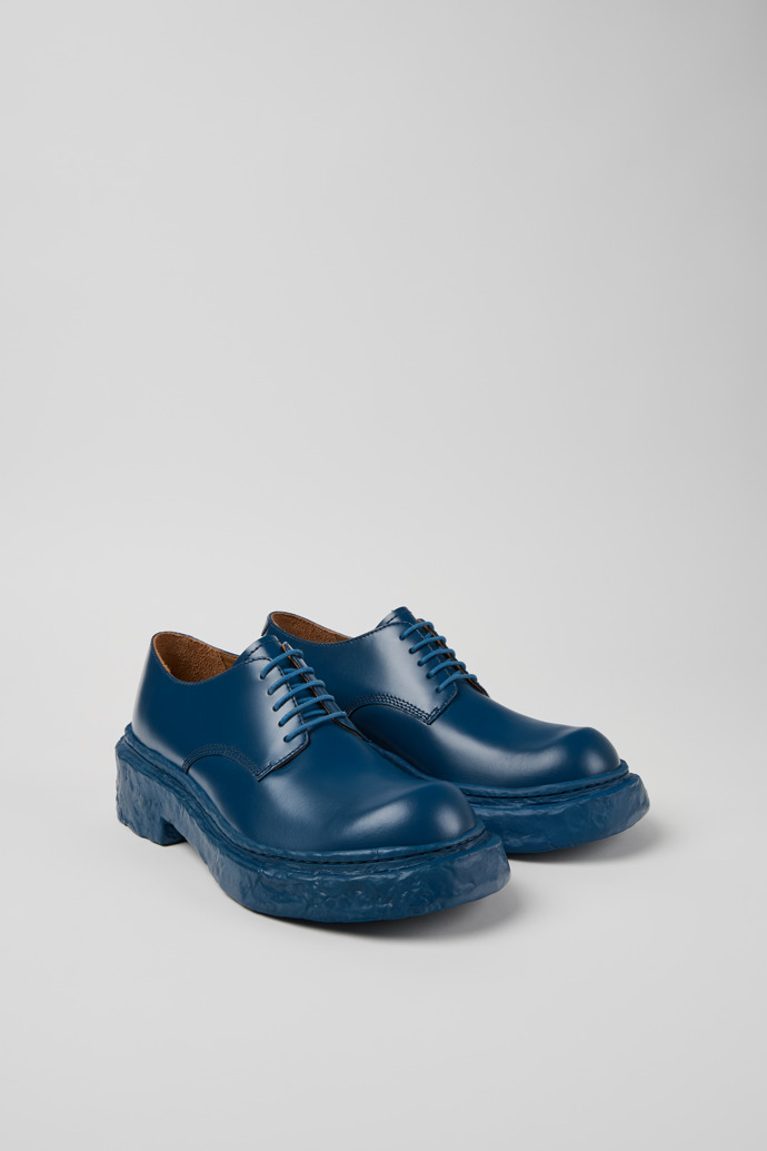 Vamonos Zapatos blucher de piel azules