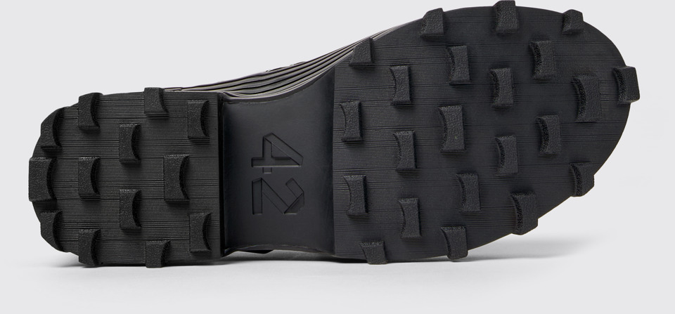 TRAKTORI Black Leather Mary Jane Clogs