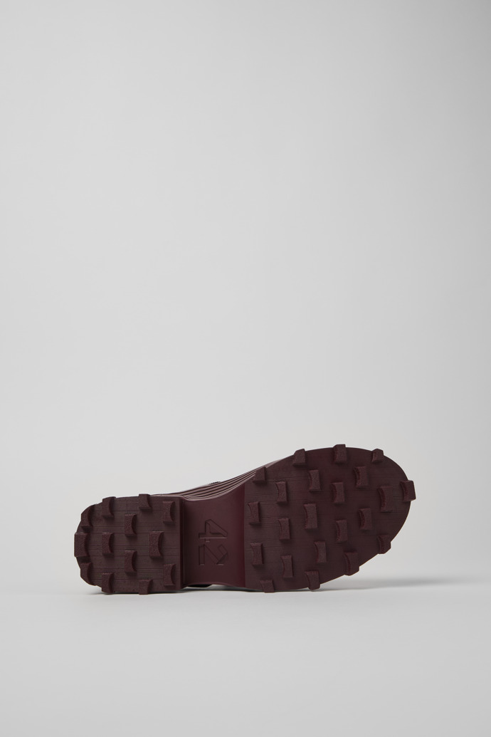 The soles of Traktori Burgundy Leather Mary Jane Clogs