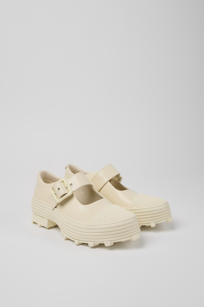 Traktori Sabots babies en cuir blanc