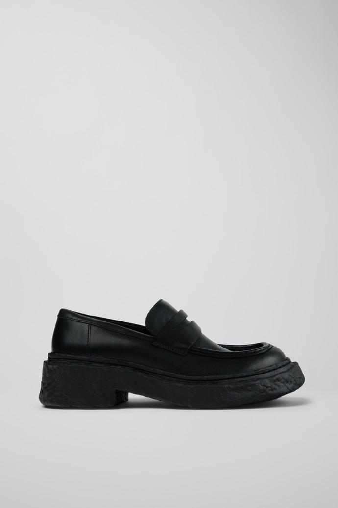 Side view of CAMPERLAB VAMONOS Black Leather Loafers