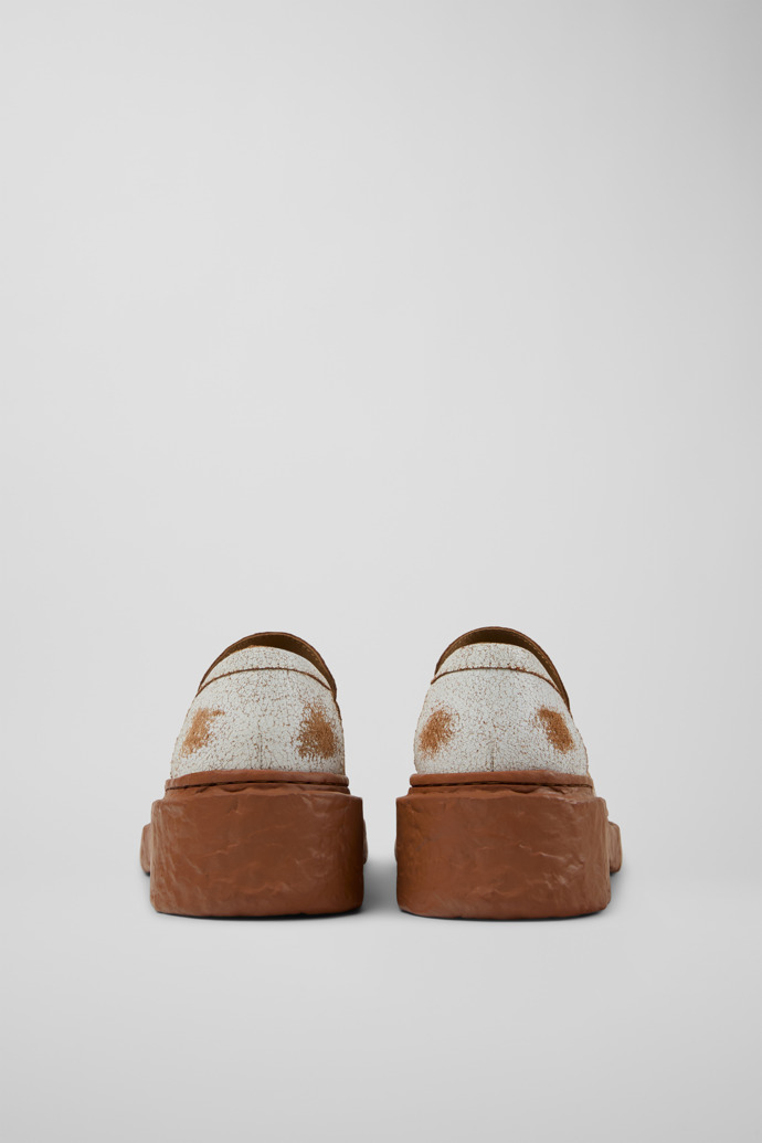 CAMPERLAB VAMONOS Weißer Lederloafer in Krakelee-Optik