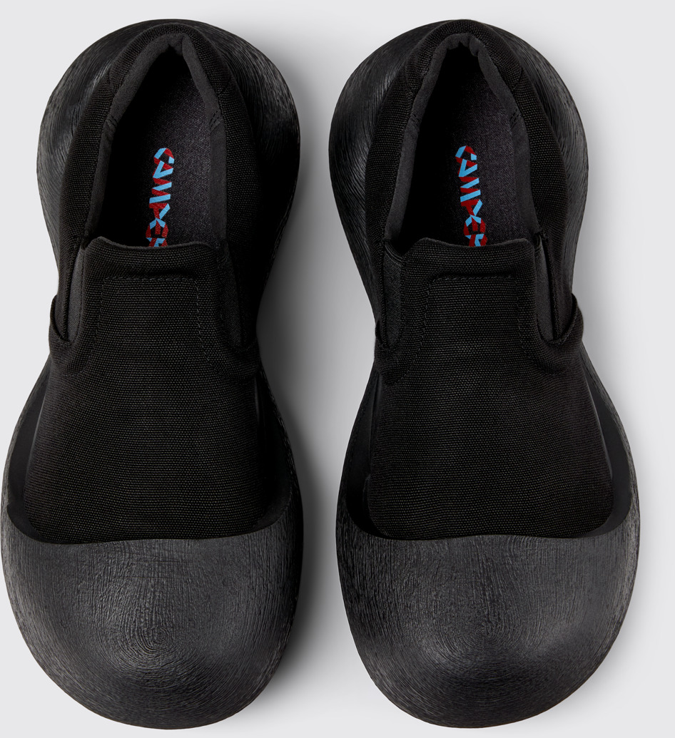 Overhead view of CAMPERLAB CARAMBA Black TENCEL® Lyocell Loafers