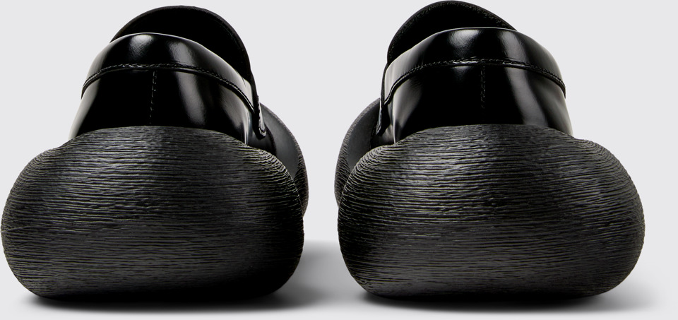 Back view of CAMPERLAB CARAMBA Black Leather Loafers