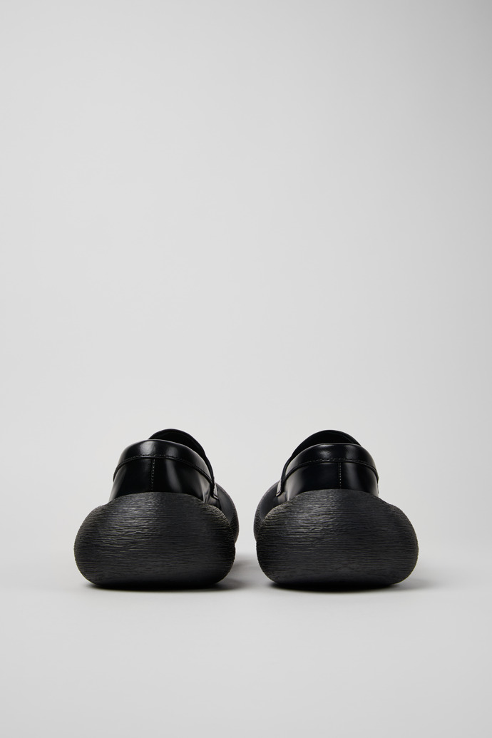 Back view of Caramba Black Leather Loafers