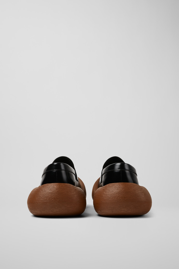 Back view of CAMPERLAB CARAMBA Black-brown leather loafers