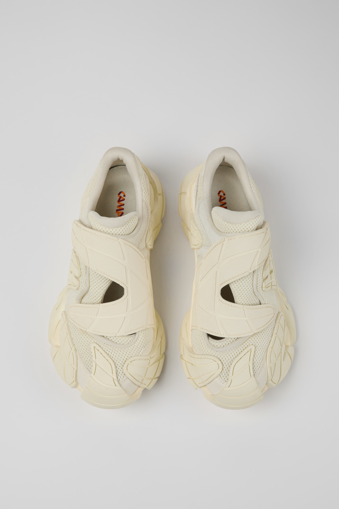 Overhead view of Tormenta White Textile Sneakers