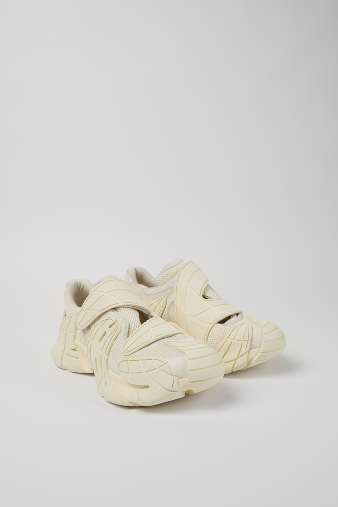 Front view of Tormenta White Textile Sneakers