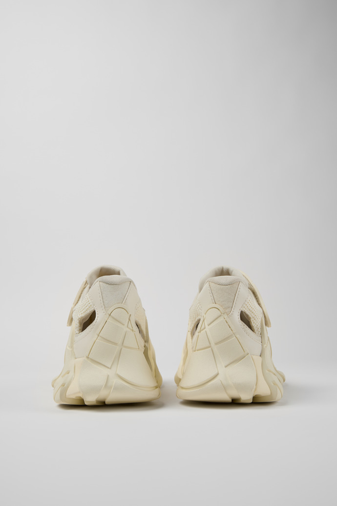 Back view of Tormenta White Textile Sneakers