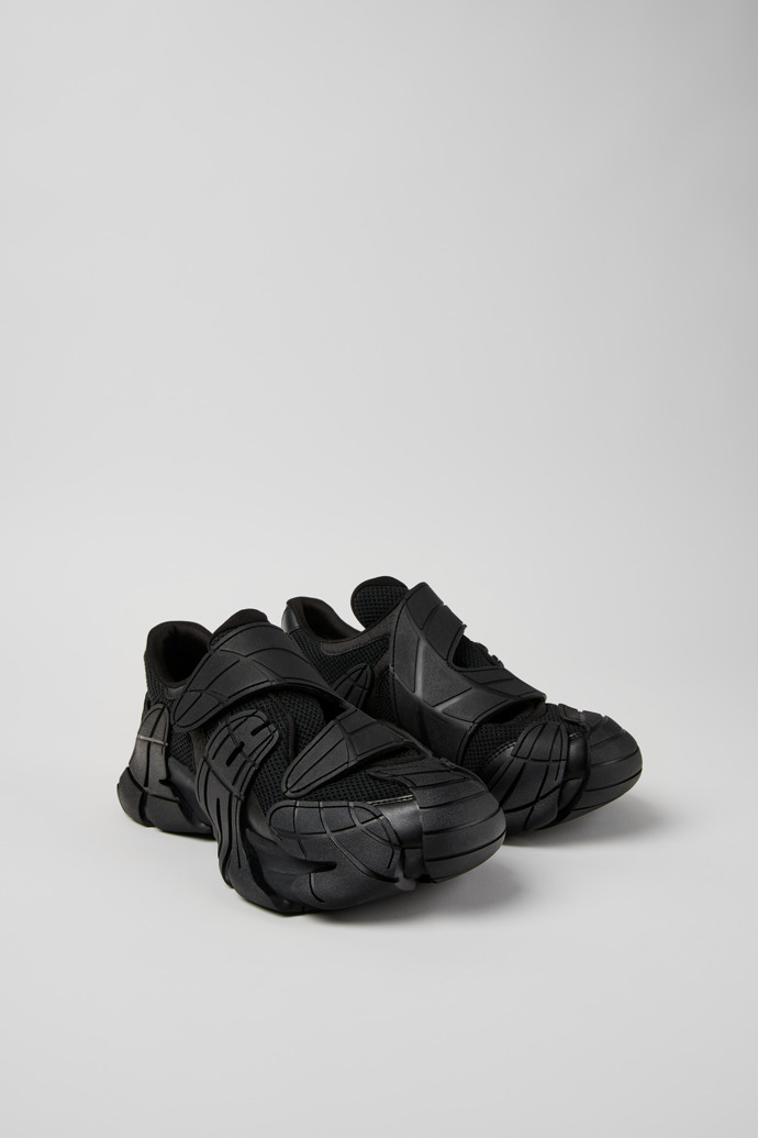 Front view of Tormenta Black Textile Sneakers