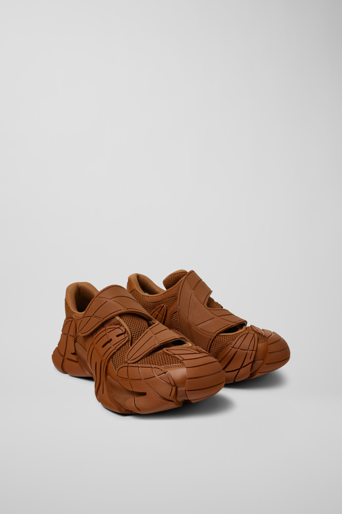 Front view of CAMPERLAB TORMENTA Brown Textile Semi-Open Sneakers