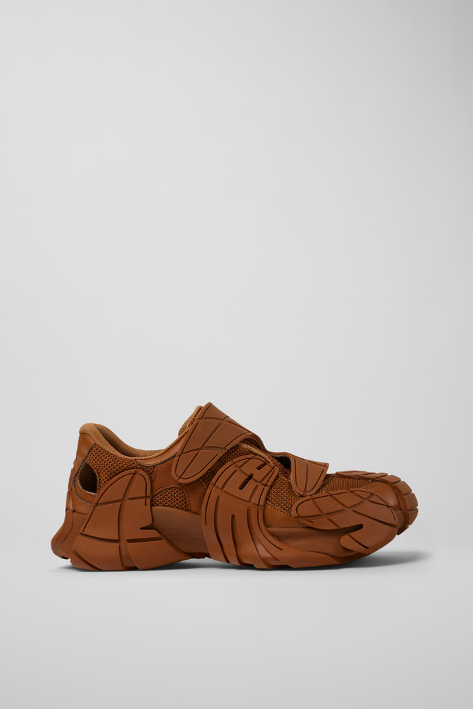 Side view of CAMPERLAB TORMENTA Brown Textile Semi-Open Sneakers
