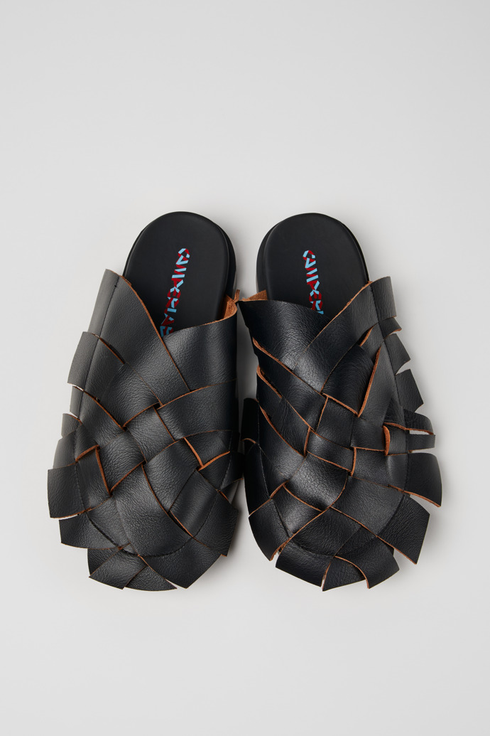 Overhead view of Brutus Sandal Black Leather Sandal