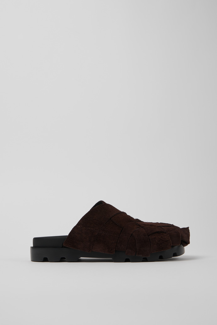 Side view of Brutus Sandal Brown Nubuck Sandal