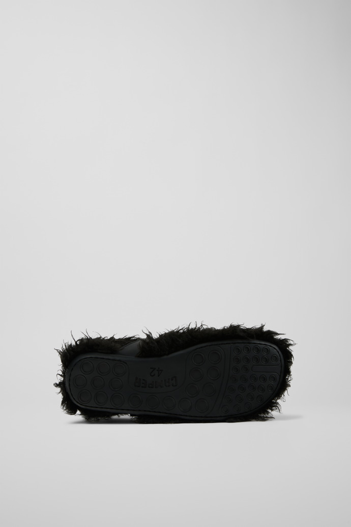 The soles of Wabi Black recycled PET Mary Janes
