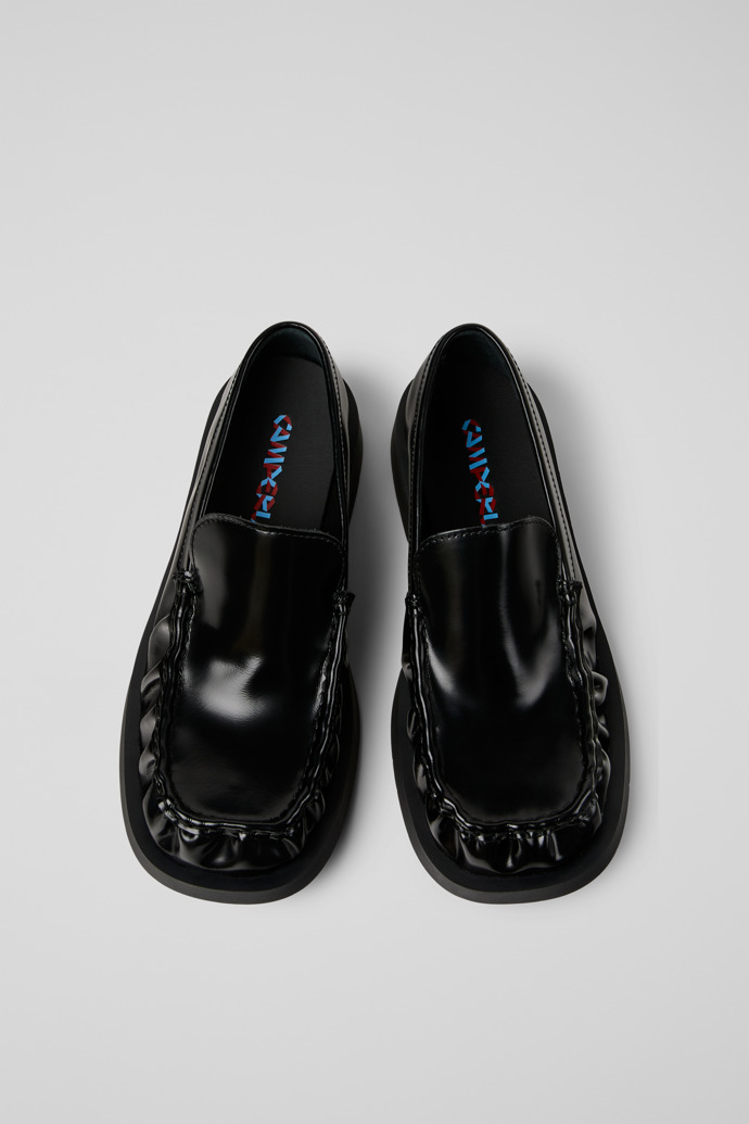 Overhead view of Mil 1978 Black Leather Loafers
