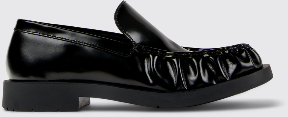 Side view of Mil 1978 Black Leather Loafers