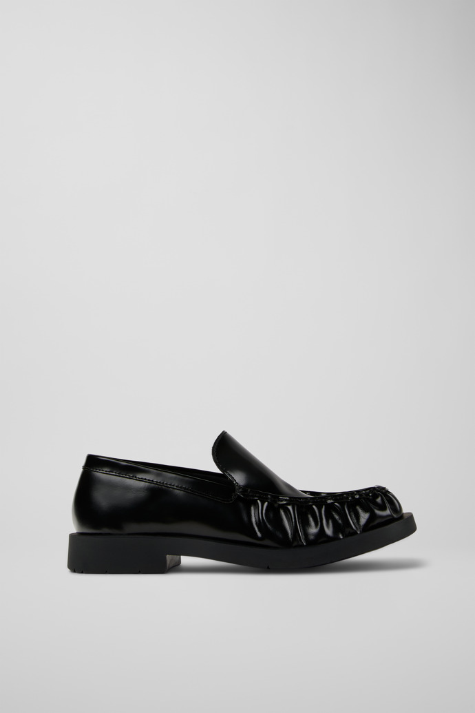 Side view of Mil 1978 Black Leather Loafers