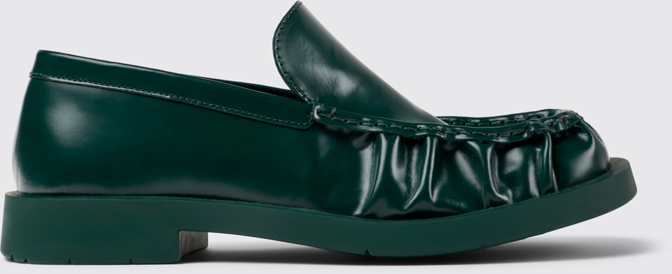 Side view of Mil 1978 Green Leather Loafers
