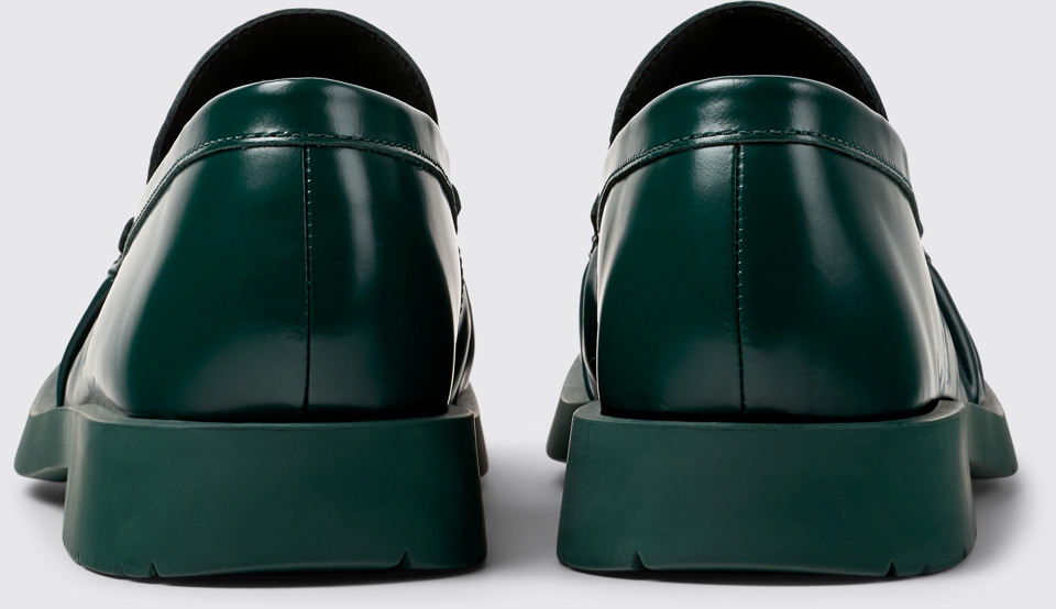 Back view of Mil 1978 Green Leather Loafers