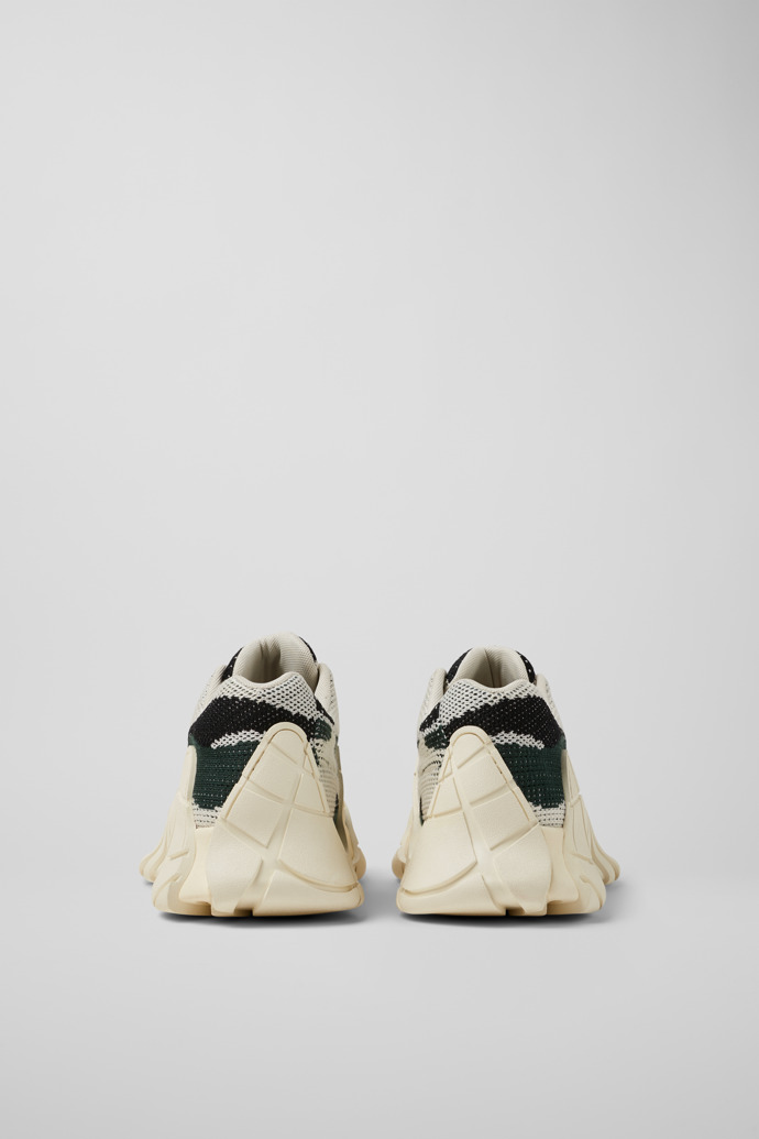 Back view of CAMPERLAB TORMENTA White-green textile sneakers