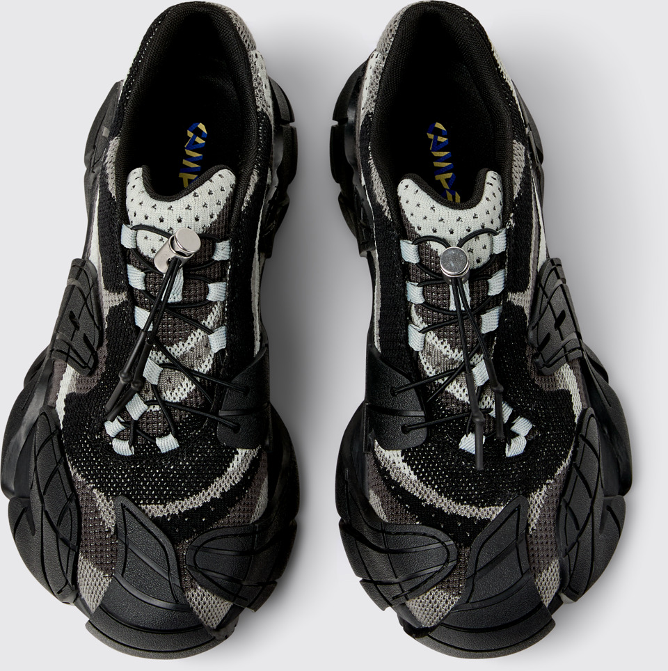 Overhead view of CAMPERLAB TORMENTA Black-Gray Textile Sneakers