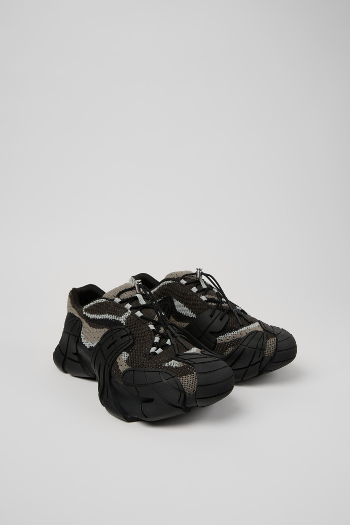 Front view of CAMPERLAB TORMENTA Black-Gray Textile Sneakers