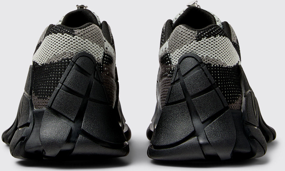 Back view of CAMPERLAB TORMENTA Black-Gray Textile Sneakers