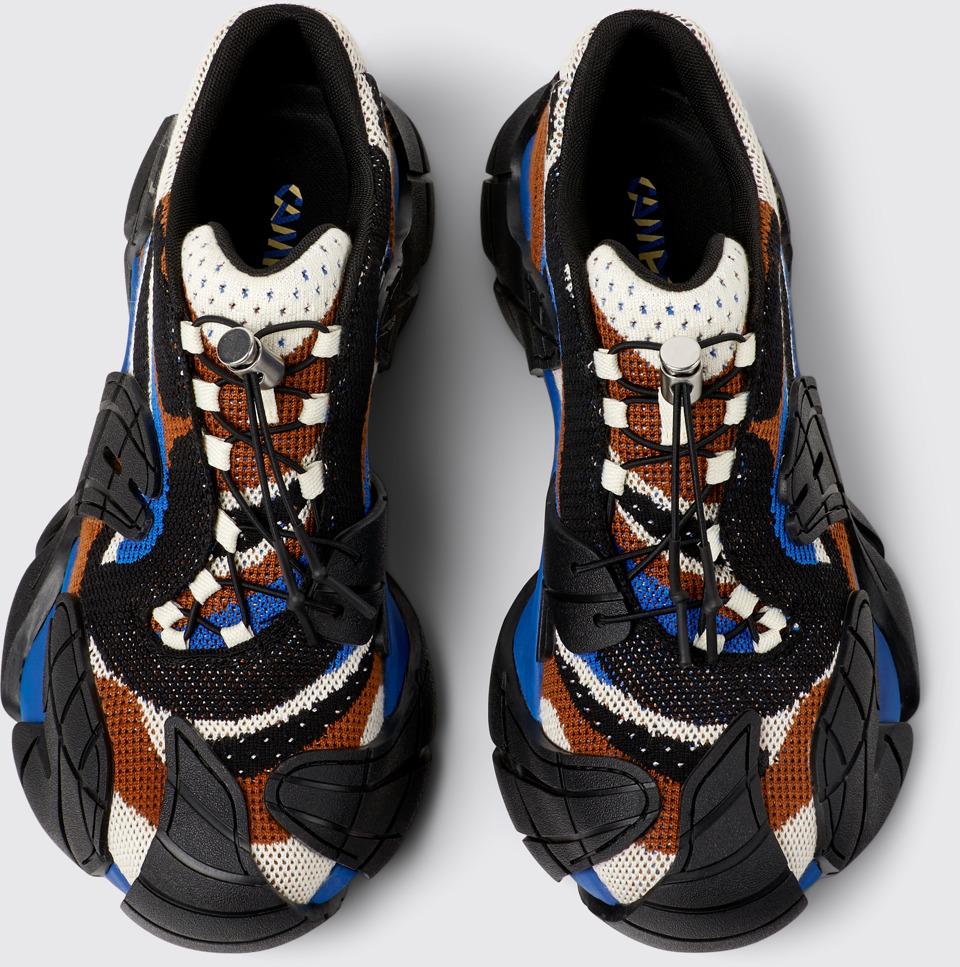 Overhead view of CAMPERLAB TORMENTA Blue-Black Textile Sneakers
