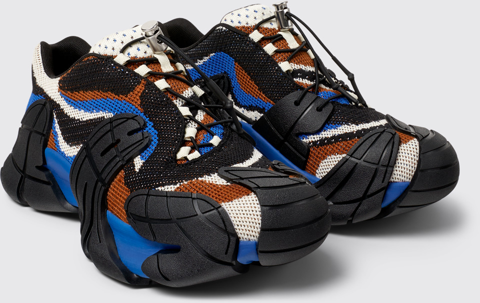 Front view of CAMPERLAB TORMENTA Blue-Black Textile Sneakers