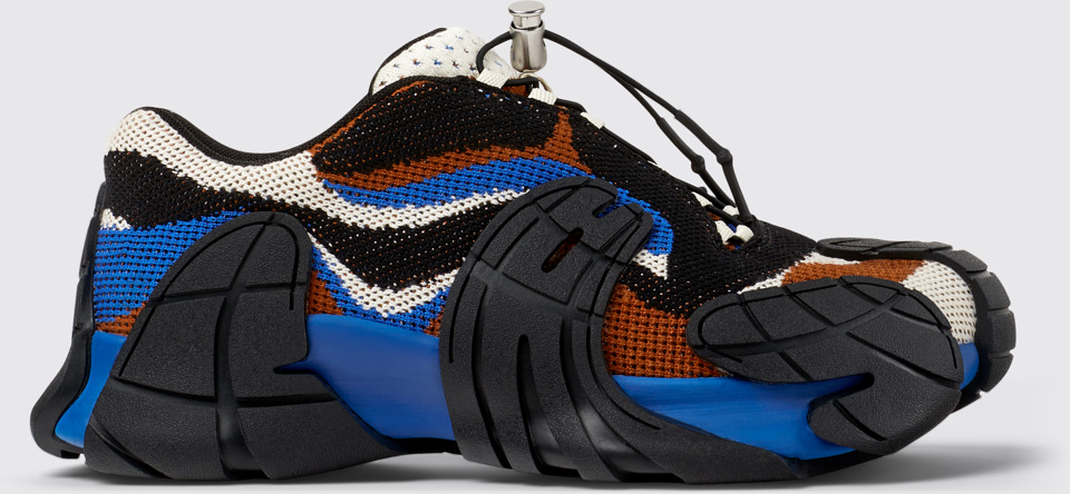 Side view of CAMPERLAB TORMENTA Blue-Black Textile Sneakers