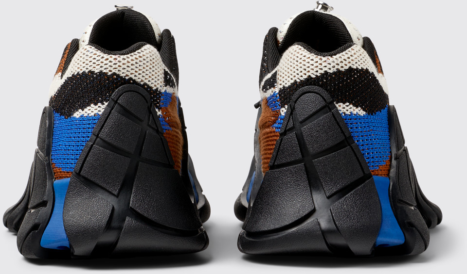 Back view of CAMPERLAB TORMENTA Blue-Black Textile Sneakers