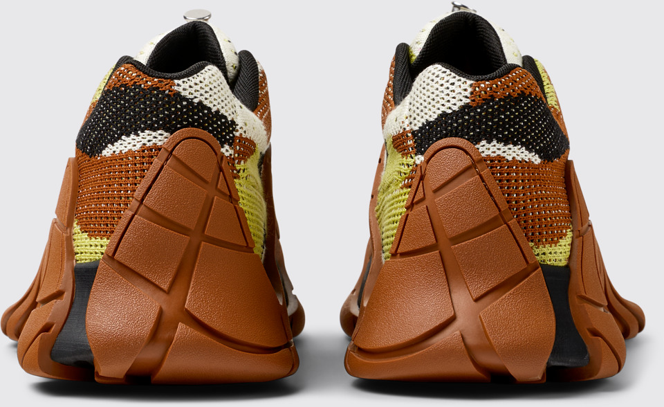 Back view of CAMPERLAB TORMENTA Brown-Green Textile Sneakers