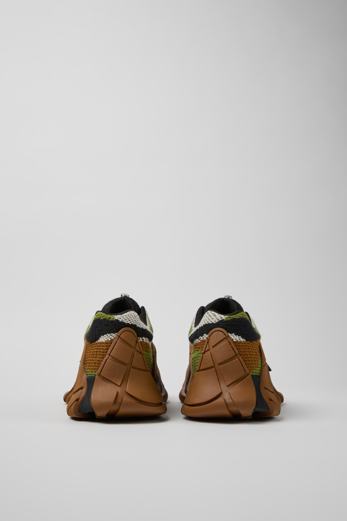 Back view of CAMPERLAB TORMENTA Brown-Green Textile Sneakers