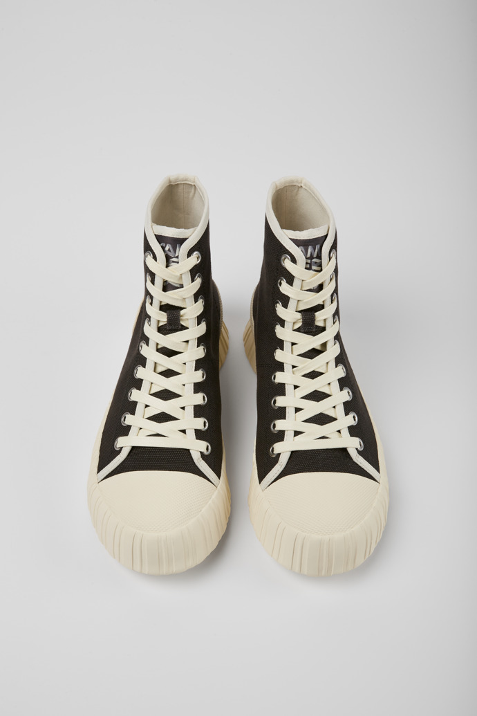 Overhead view of Roz Black recycled cotton sneakers