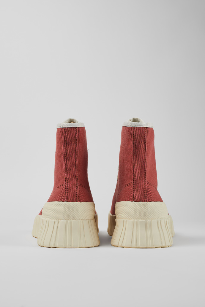 Back view of Roz Red Textile Sneaker bootie