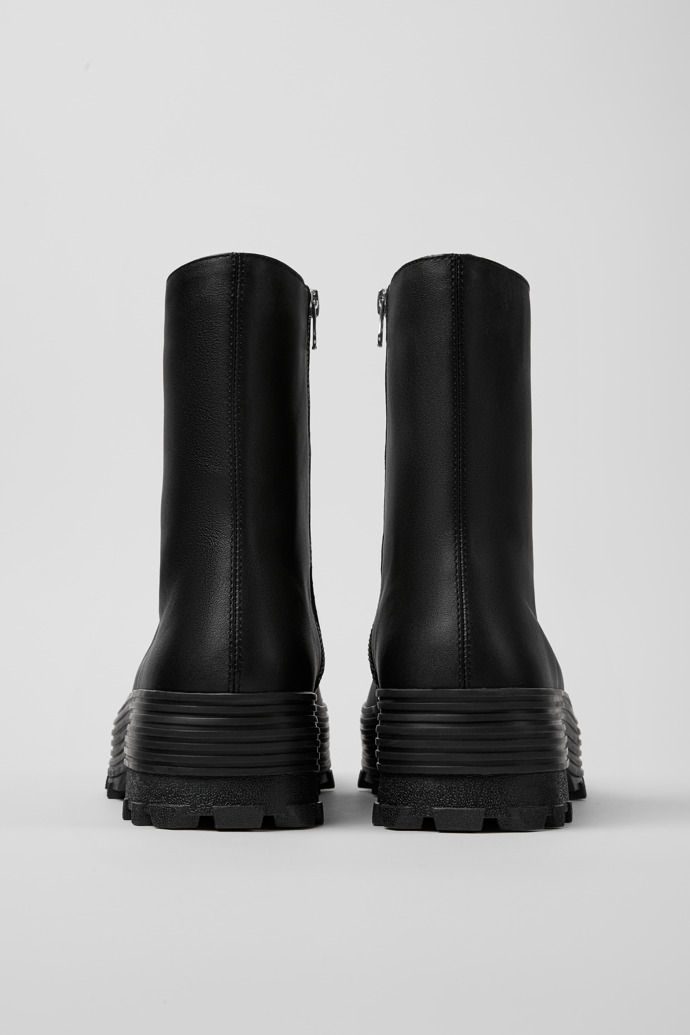 Back view of Traktori Black leather boots