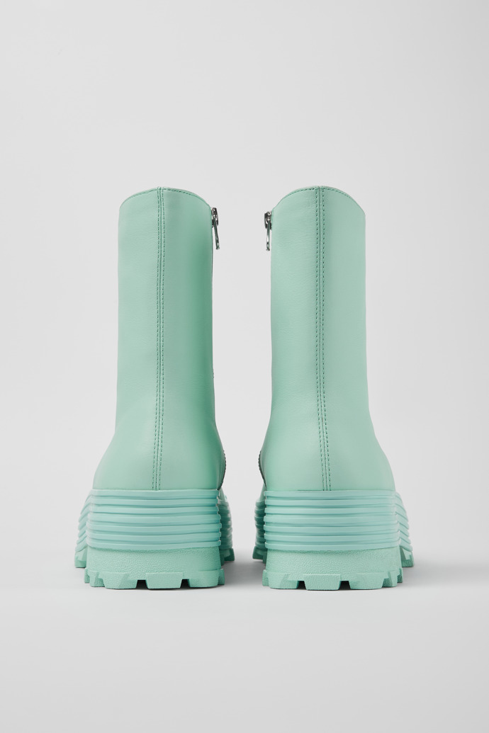 Back view of Traktori Light green leather boots