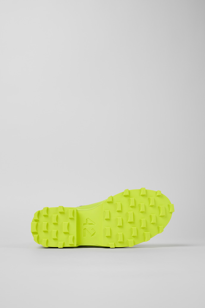 The soles of Traktori Green Leather Zip Boot